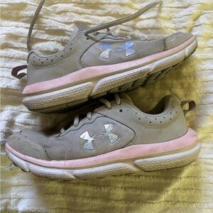 Under Armour Beige and Pink Sneakers
